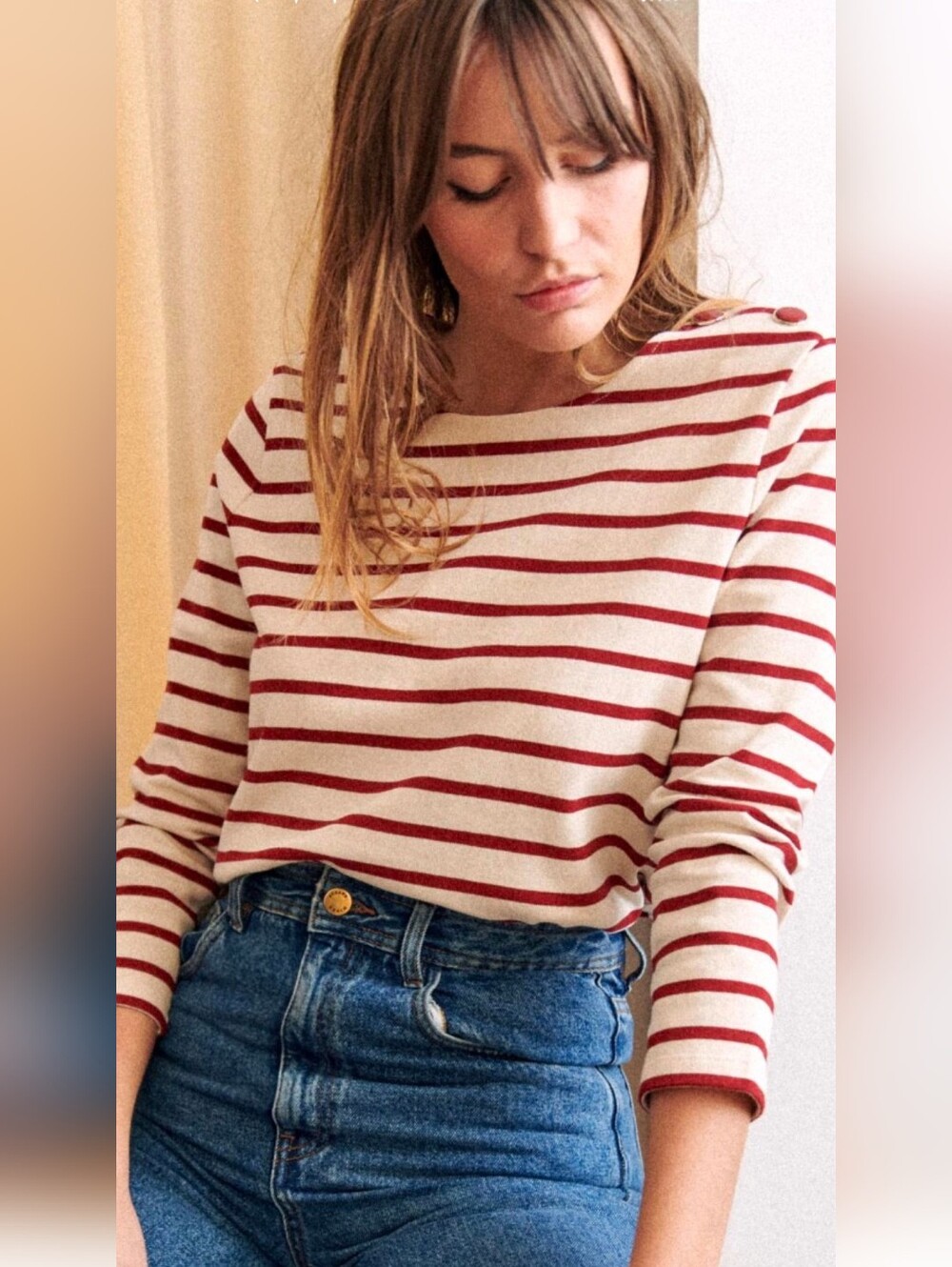 Sezane Colette Ecru/Burgundy